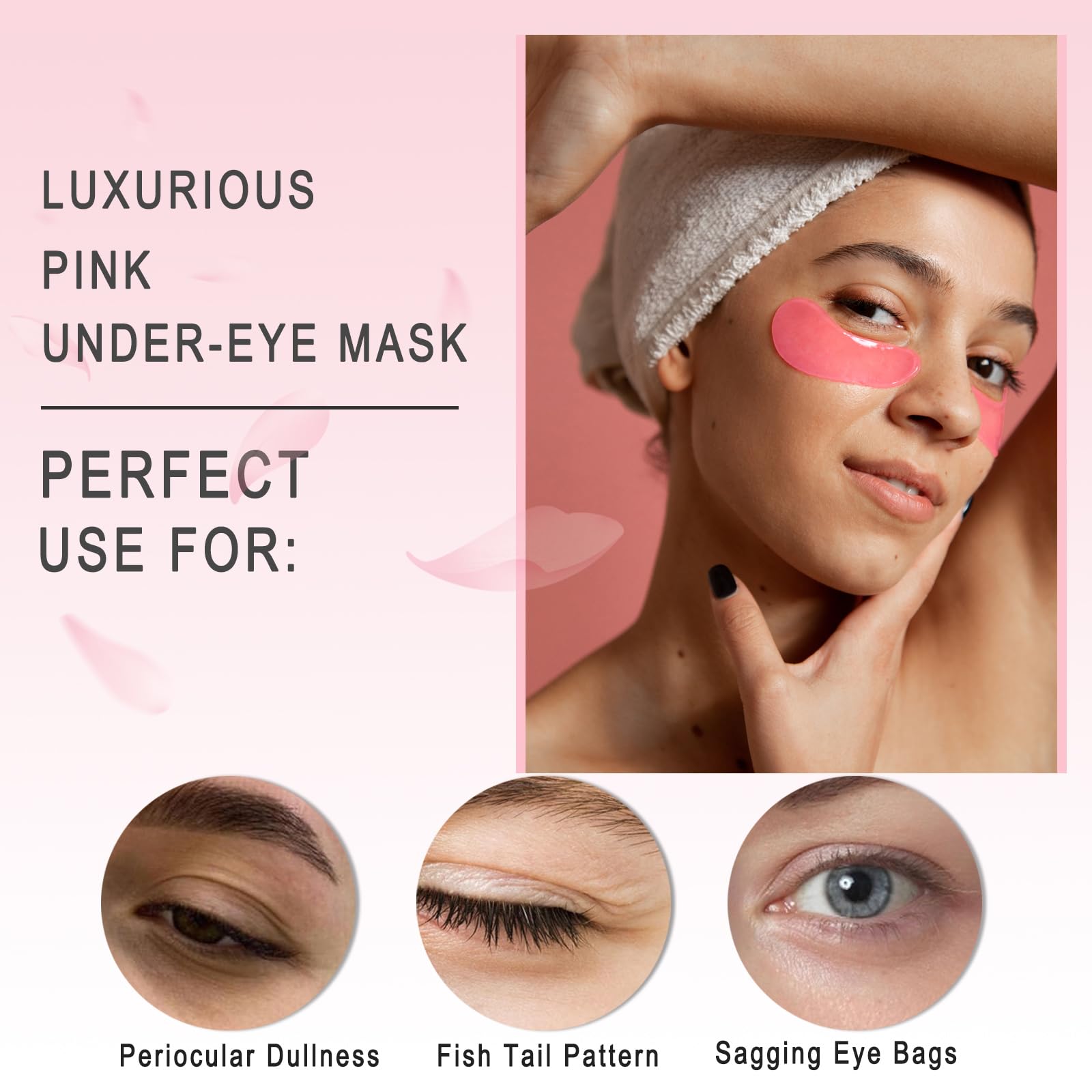 Xiuxixu under-eye patch gel detail highlighting firm adherence benefit