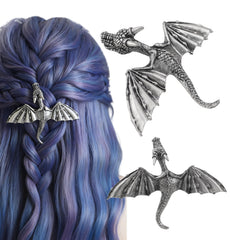 XJYHDY front view of dragon hair clip shows gothic silhouette and bold accent