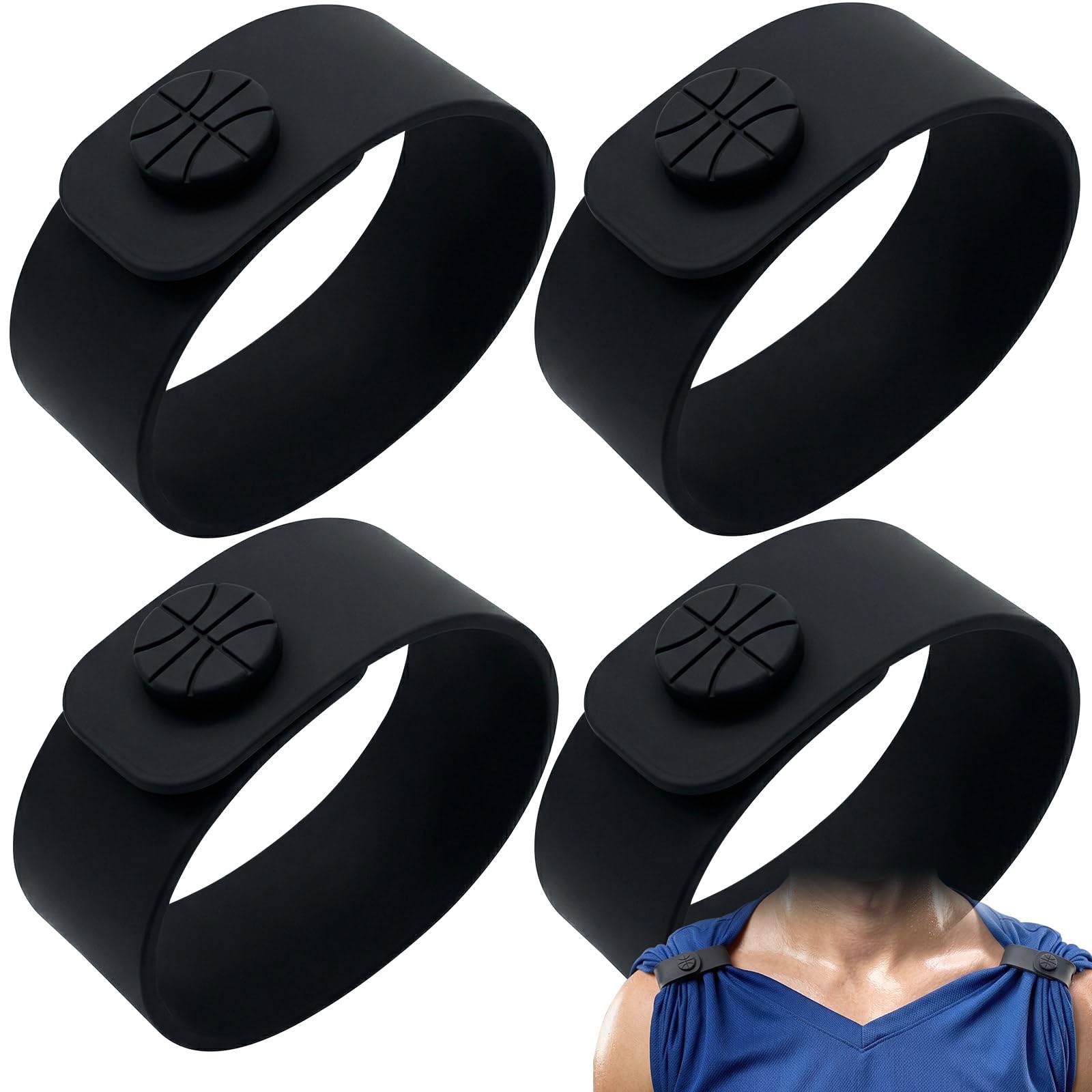 XMJY front product view showing four black silicone sleeve bands and neat compact design for convenience