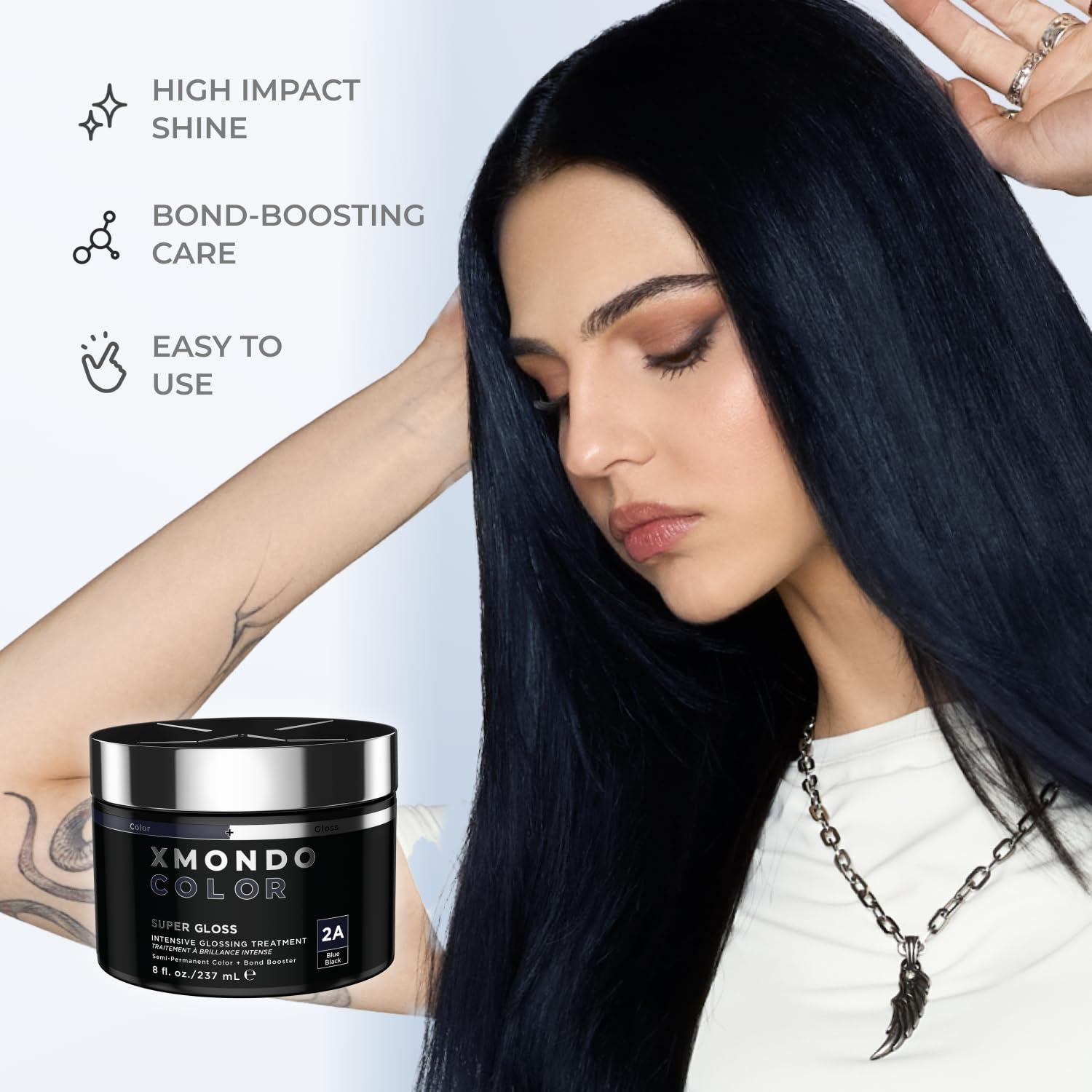 XMONDO applying mask on hair strands for even color deposit benefit