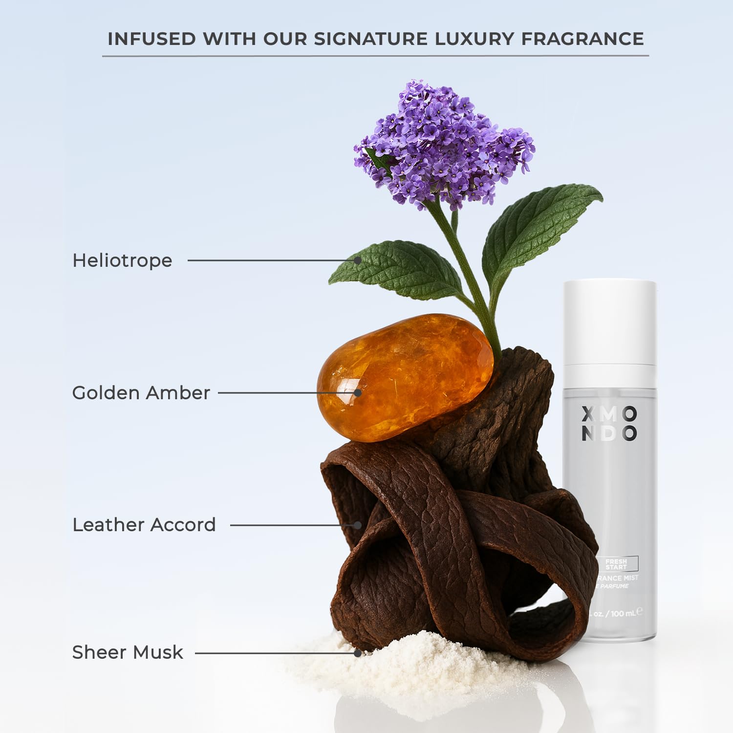 XMONDO fine spray mist demonstrating lightweight texture and even coverage
