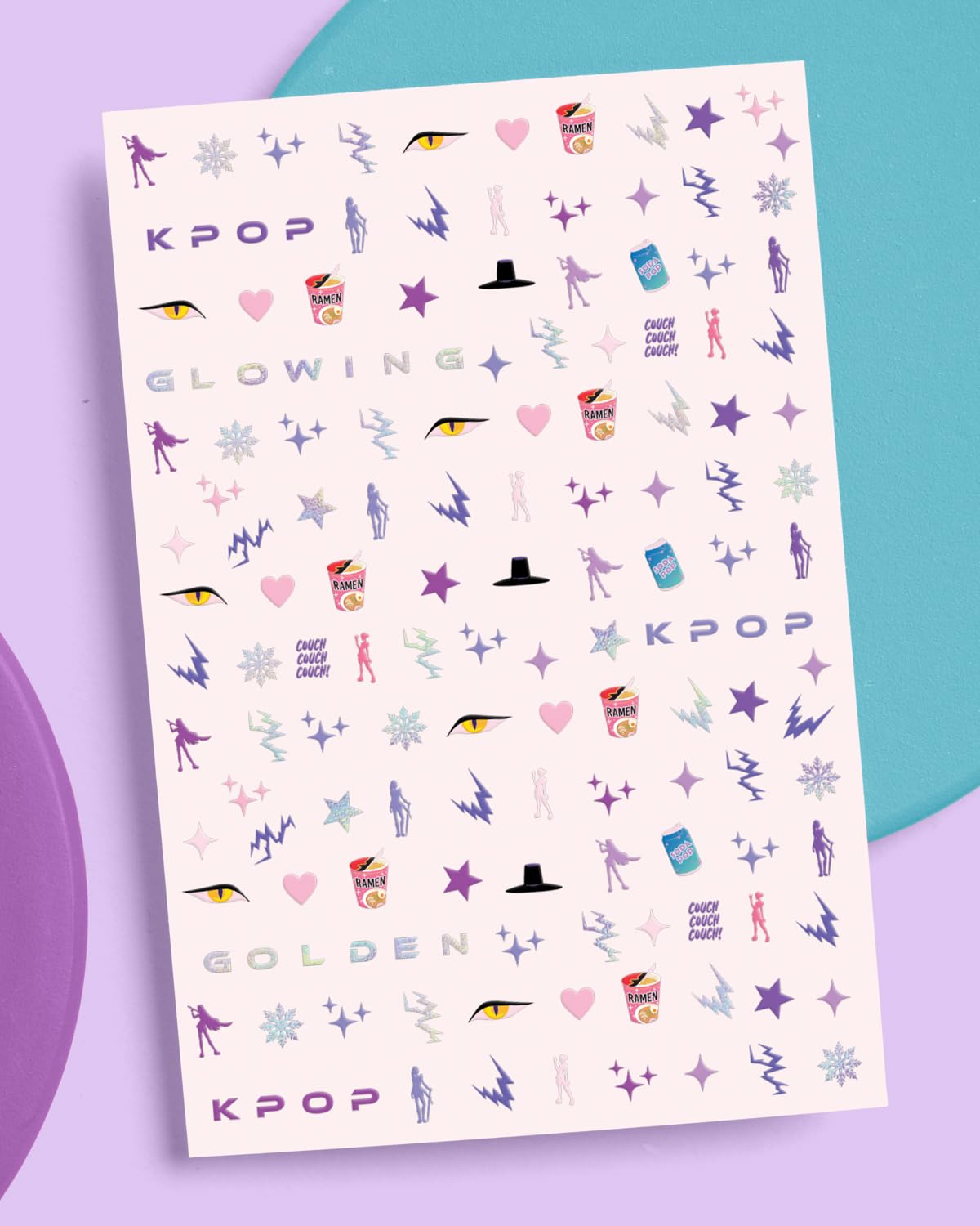 xo, Fetti stickers with tweezers and top coat demonstrating easy application