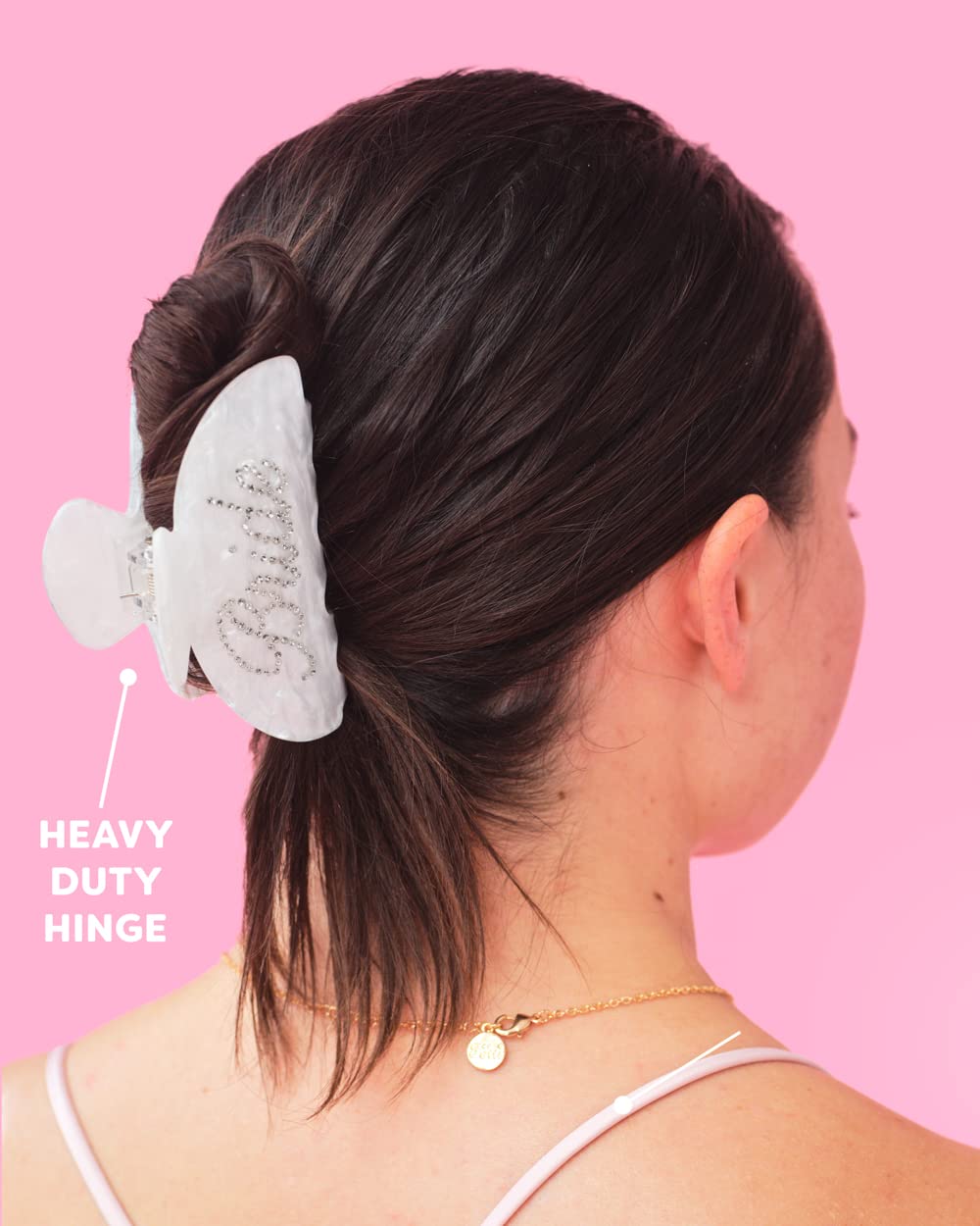 xo, Fetti clip open showing heavy-duty hinge for reliable grip