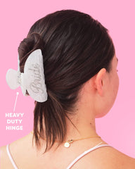 xo, Fetti clip open showing heavy-duty hinge for reliable grip
