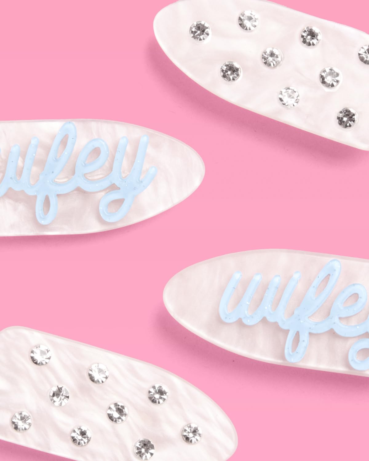 xo, Fetti clips styled in hair demonstrating secure hold and bridal styling