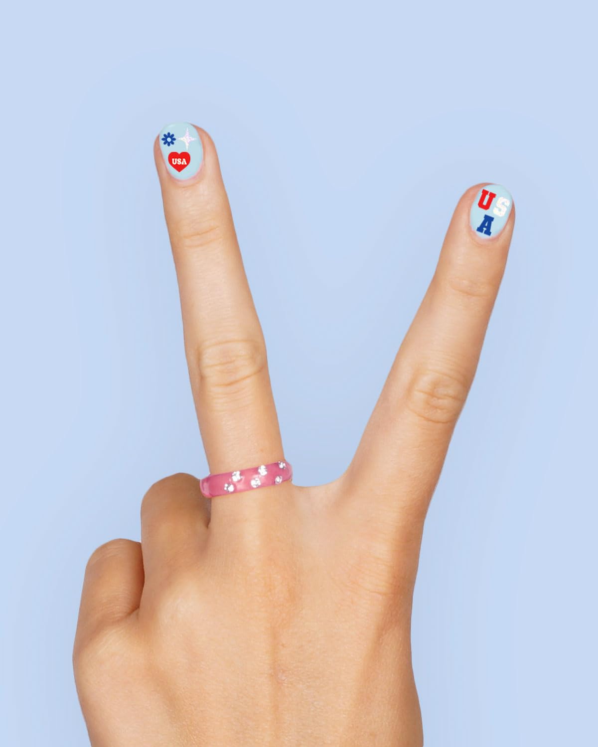 xo, Fetti close detail of cherry and bow stickers for accent nails