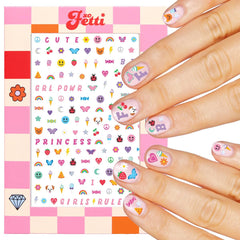 xo, Fetti front packaging showing four decal sheets and cheerful branding for easy gifting