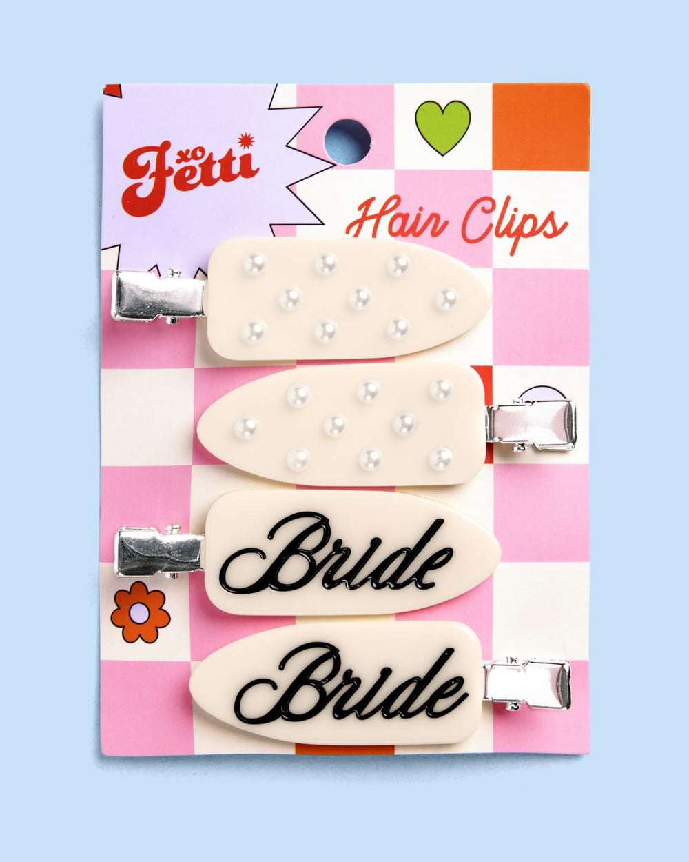 xo, Fetti gift box with clips for bridal shower gifting and presentation