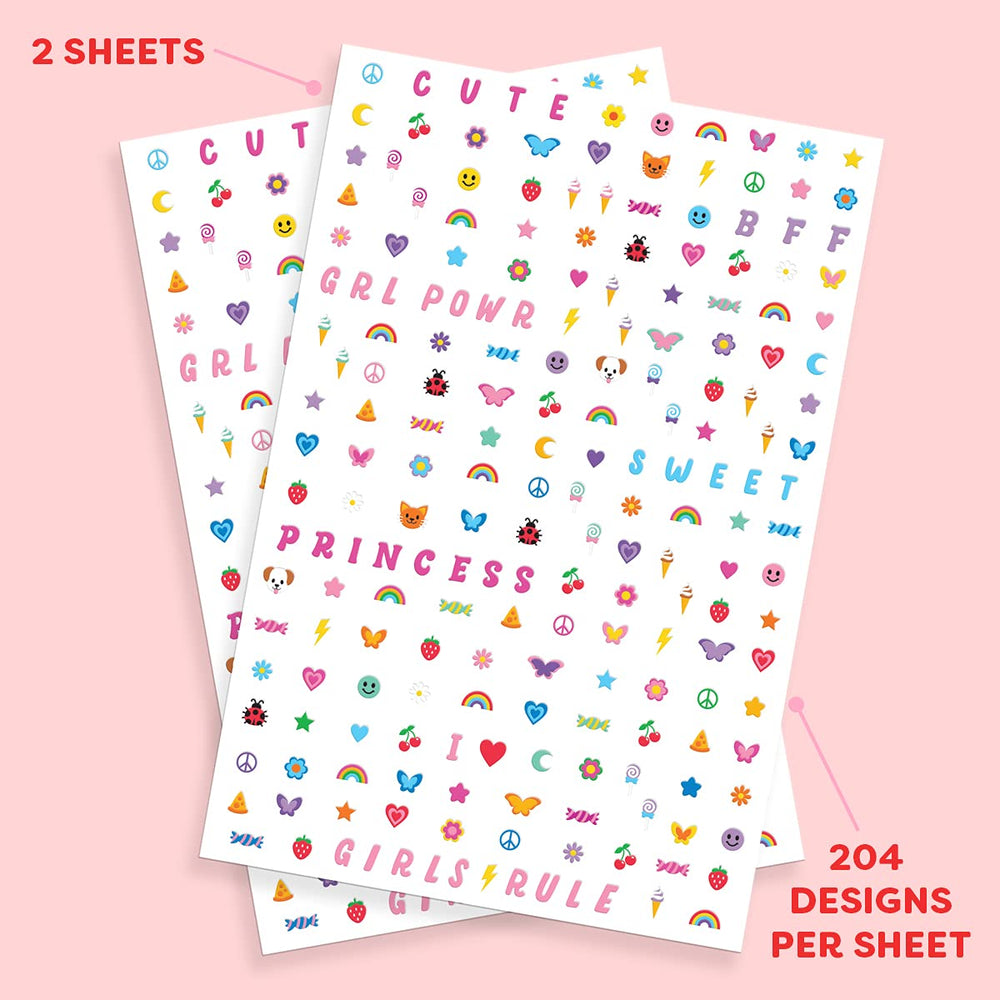 xo, Fetti close-up of sheet showing varied tiny designs to mix and match