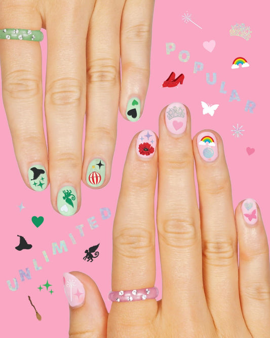 xo, Fetti close-up of iridescent foil sheet highlighting shimmer and precise printed icons