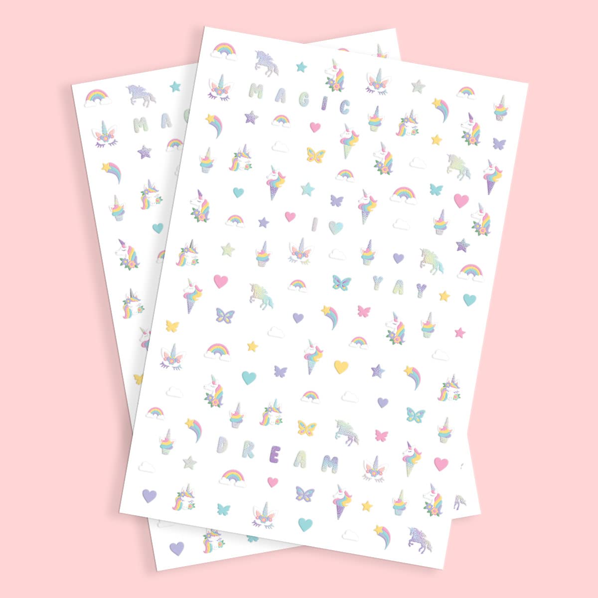 xo, Fetti close-up of hand-drawn decal details showing clear, bright designs