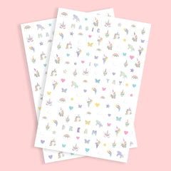 xo, Fetti close-up of hand-drawn decal details showing clear, bright designs