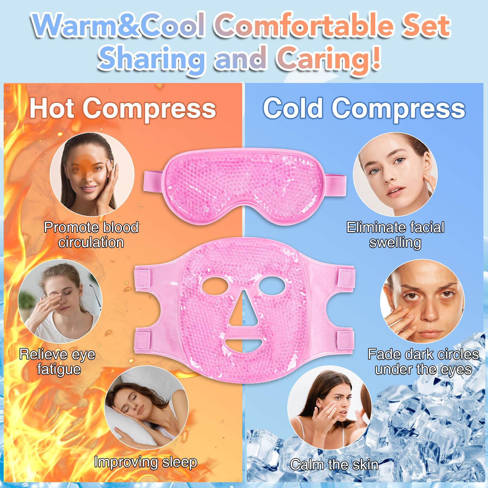 XPCARE close-up of gel beads inside eye mask for consistent cooling