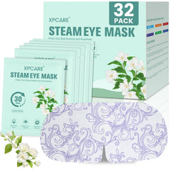 XPCARE front packaging showing 32 steam eye masks and benefits
