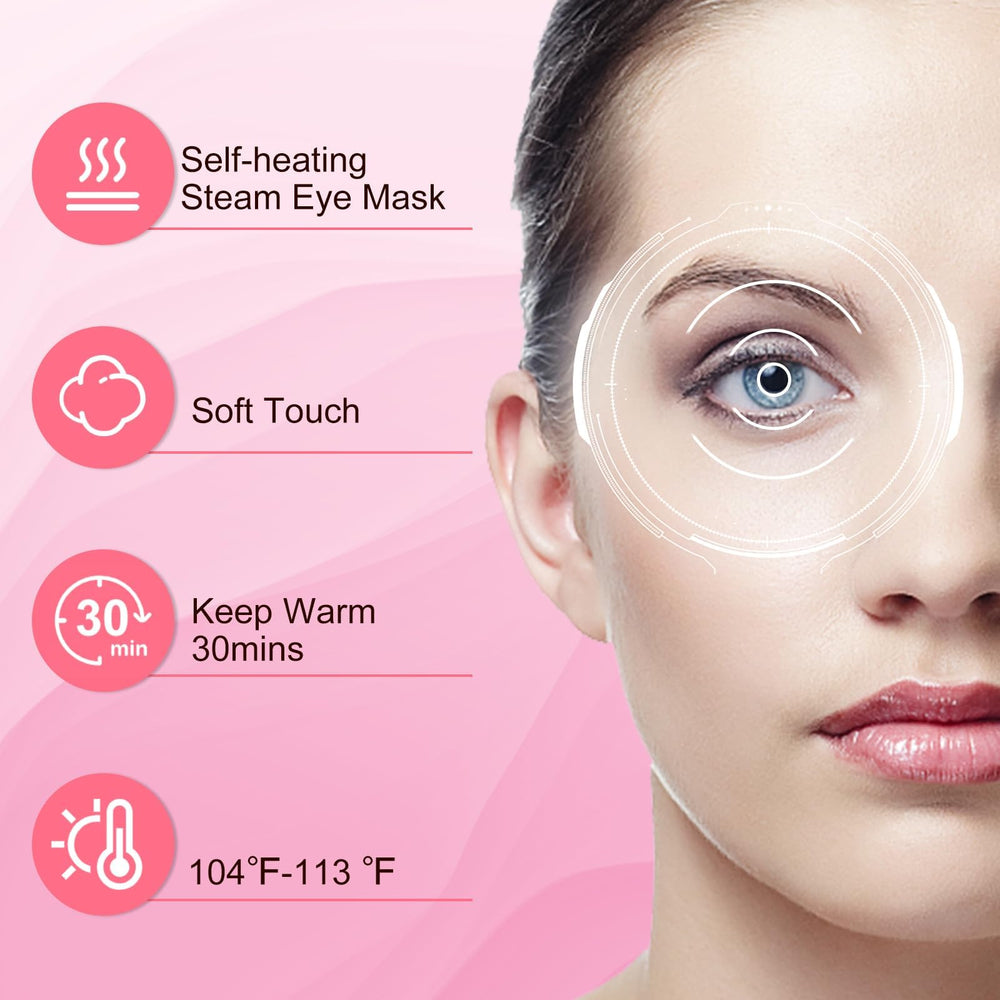 Opened XPCARE mask emitting steam and warming, demonstrating active moist heat