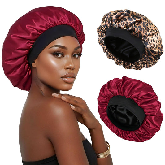 XRACEPHOL front view of wine and leopard bonnets, showing style and protection