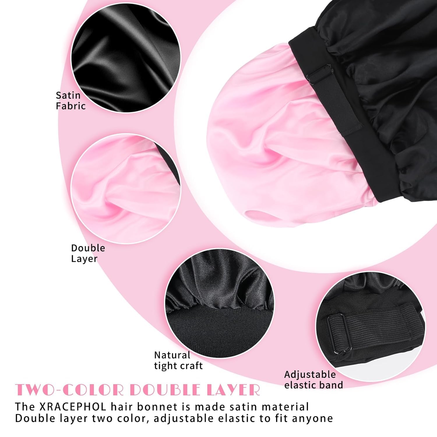 XRACEPHOL inside satin lining close-up highlighting smooth fabric that reduces friction