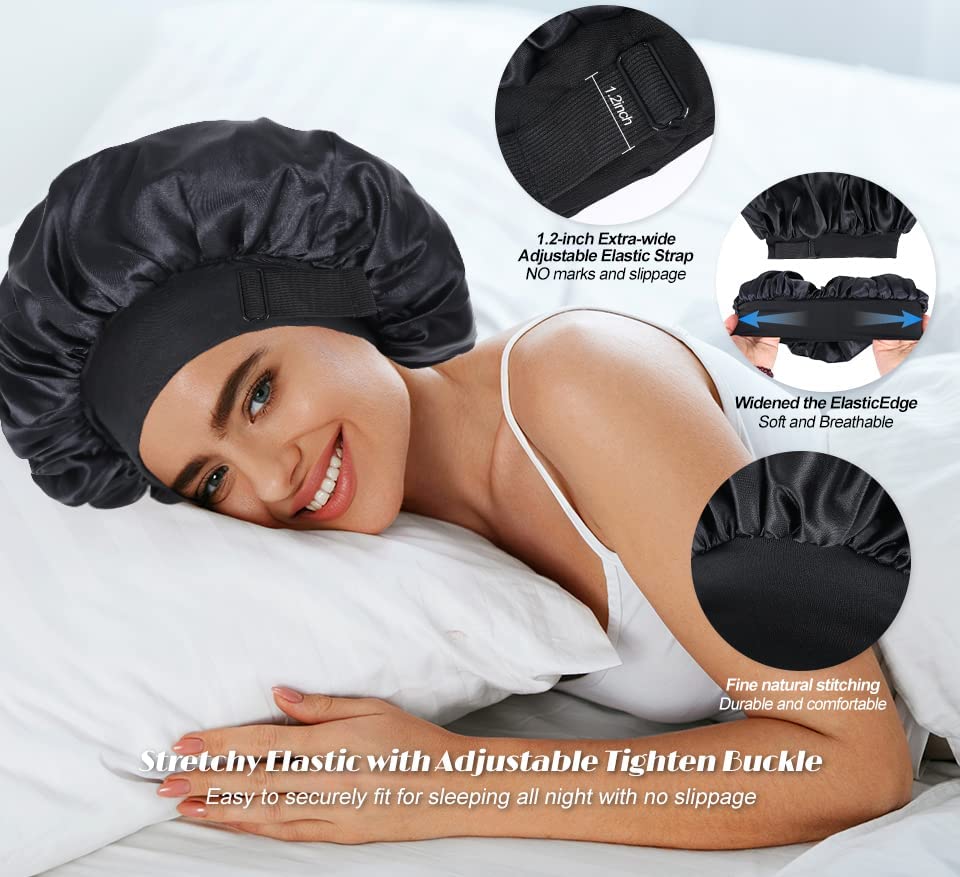 XRACEPHOL bonnet in bathroom lifestyle setting for makeup and shower protection