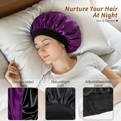 XRACEPHOL worn by model with curly hair showing preserved curls and overnight protection