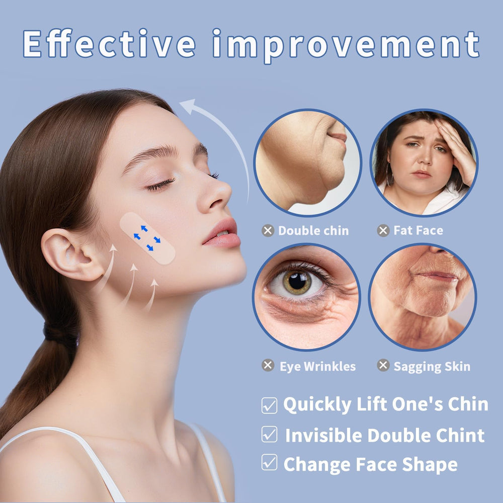 XronSlute tape lifting jawline to define contours and reduce sag