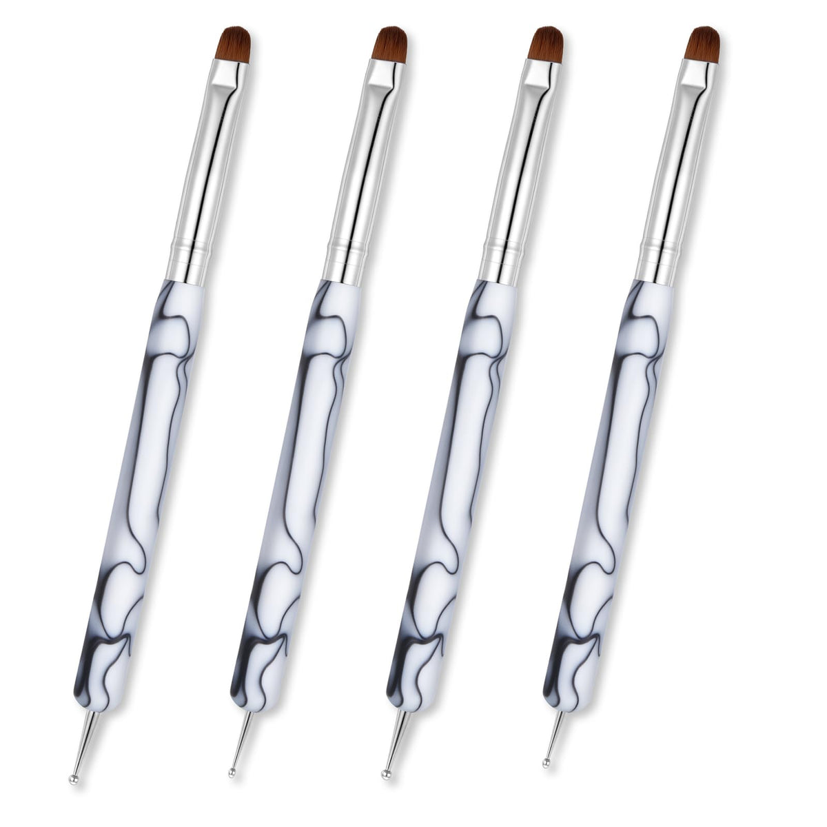 Xthrotsenk front view of four double-ended brushes shows professional set benefit