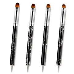 xthrotsenk front view of four dual-ended brushes showing set completeness and organization benefit