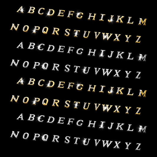 Xthrotsenk packaging showing 104 letter nail charms, organized and ready to use