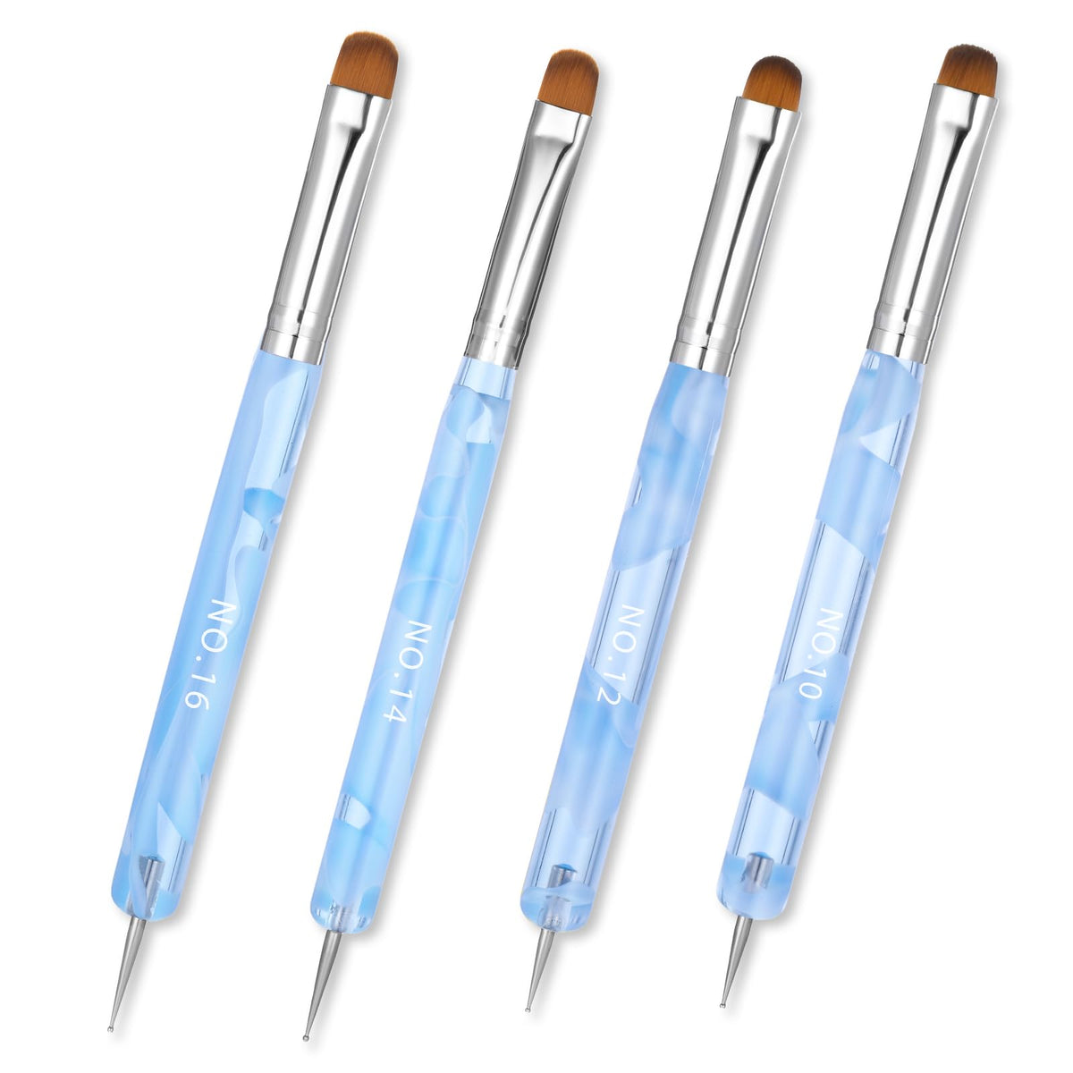 Xthrotsenk front view packaging showing four blue double-ended brushes for precise nails