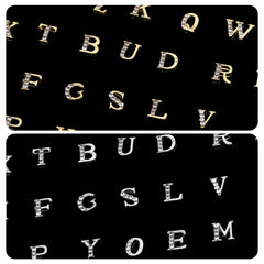 Xthrotsenk gold and silver letter charms side-by-side, versatile metallic tones for styling
