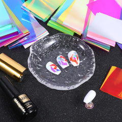 Xthrotsenk foil applied on nails demonstrating chrome effect and eye-catching finish