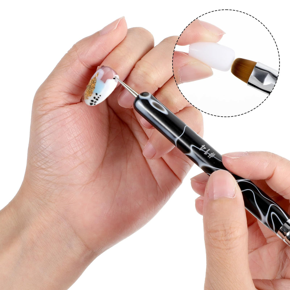 xthrotsenk hand holding brushes to show sizes 10#–16# for choosing correct width benefit