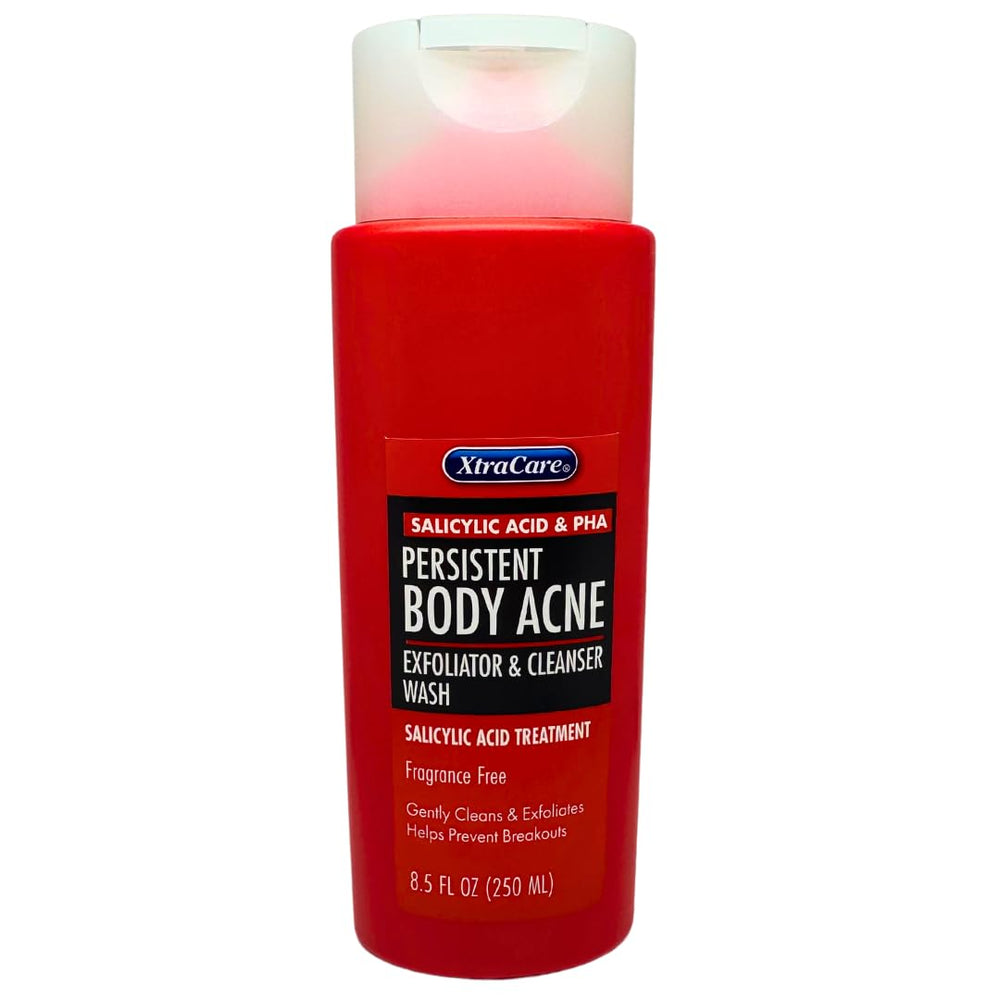 XtraCare front packaging showing bottle and clear gel, gentle acne care
