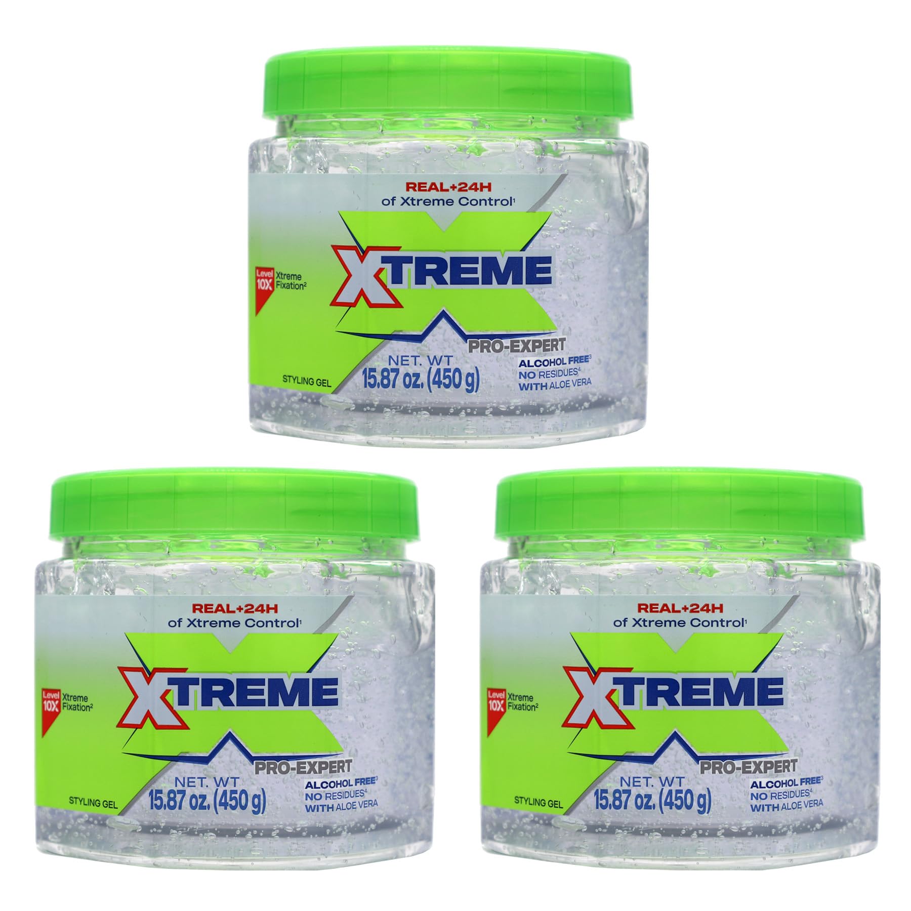 Xtreme clear gel front packaging showing jars and brand for reliable styling