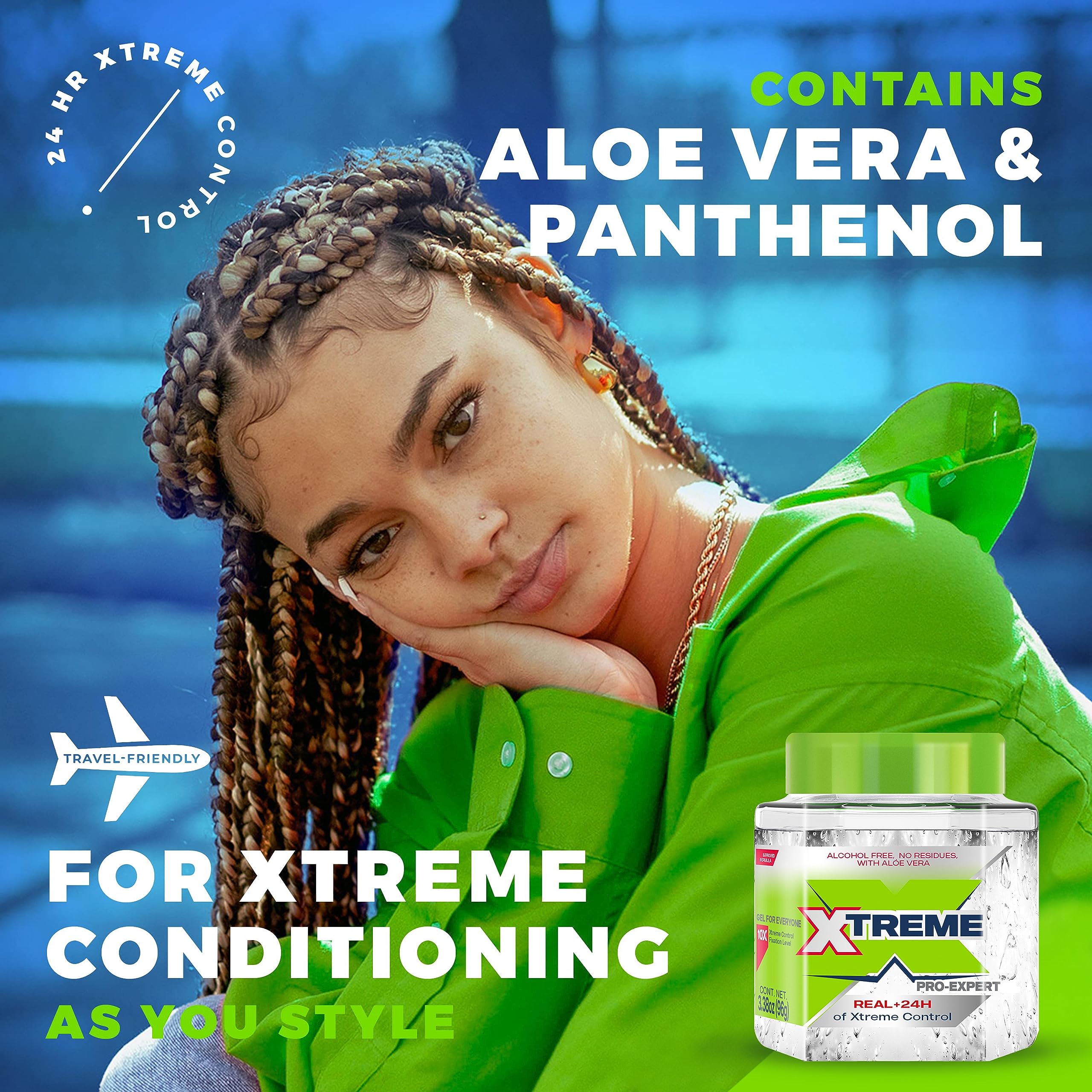 Xtreme gel next to travel bag showing compact, portable convenience