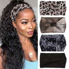 XTREND front view of four bohemian headbands showing pattern variety and convenience