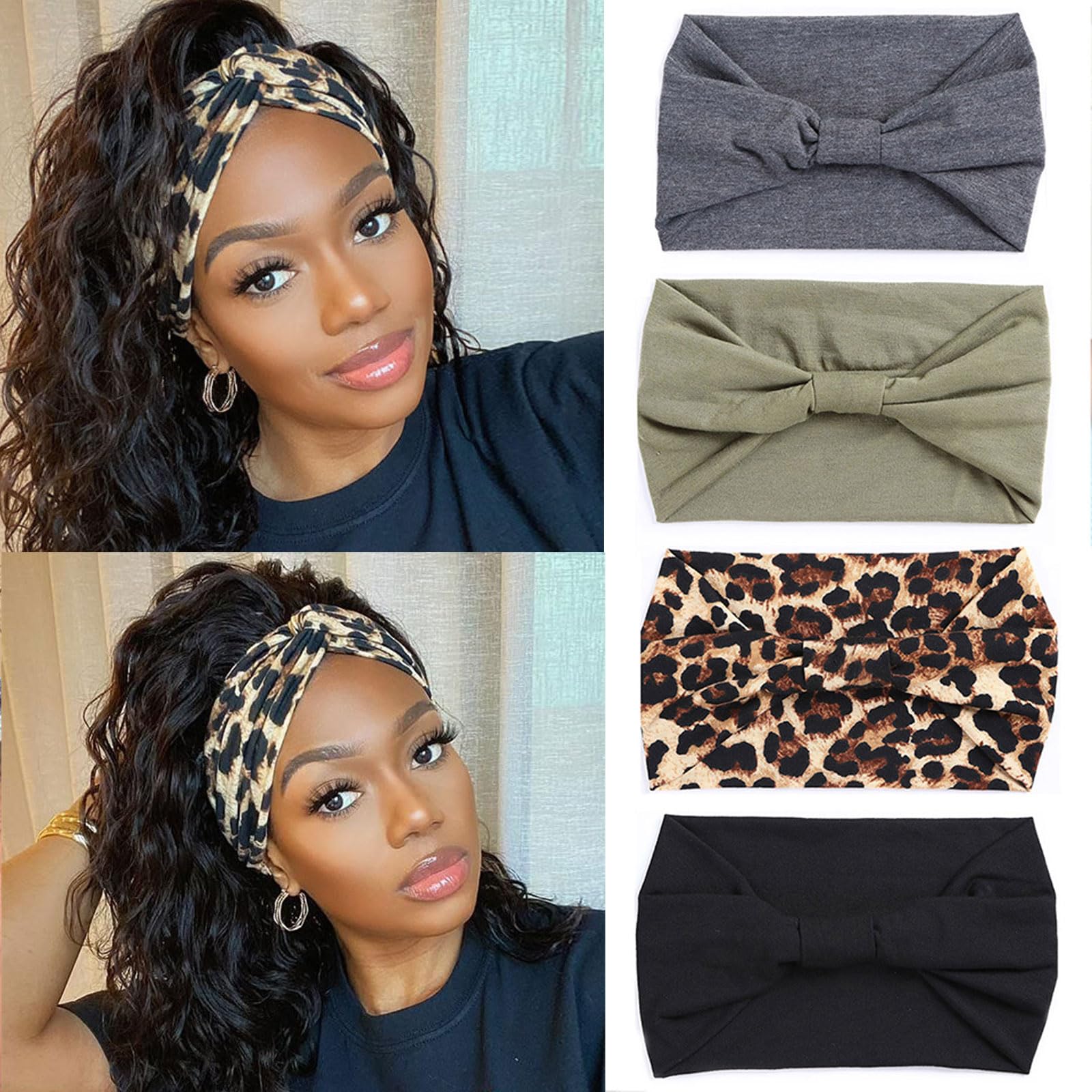 XTREND front view of four printed headbands showing color variety and easy selection