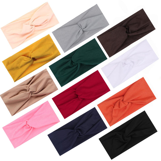 XTREND front view of 12 headbands showing colors and packaging, convenient set