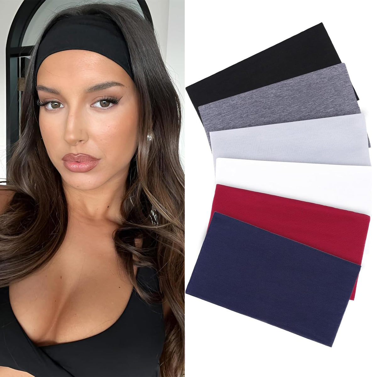 XTREND front view of six-pack headbands showing color range and value