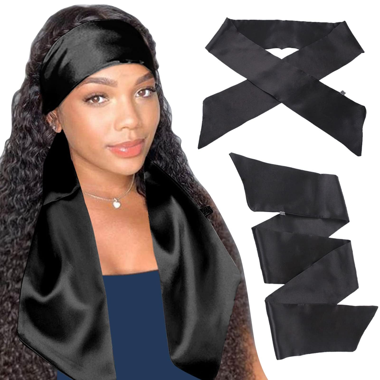 XTREND front packaging showing two black satin-edge scarves and benefits