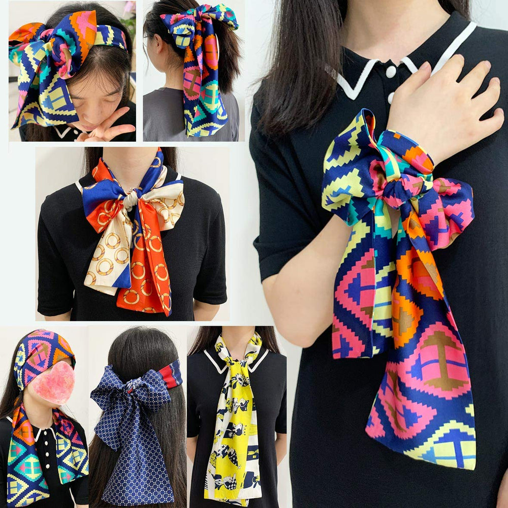 XTREND scarf beside a ruler showing 57 inch length for adaptability