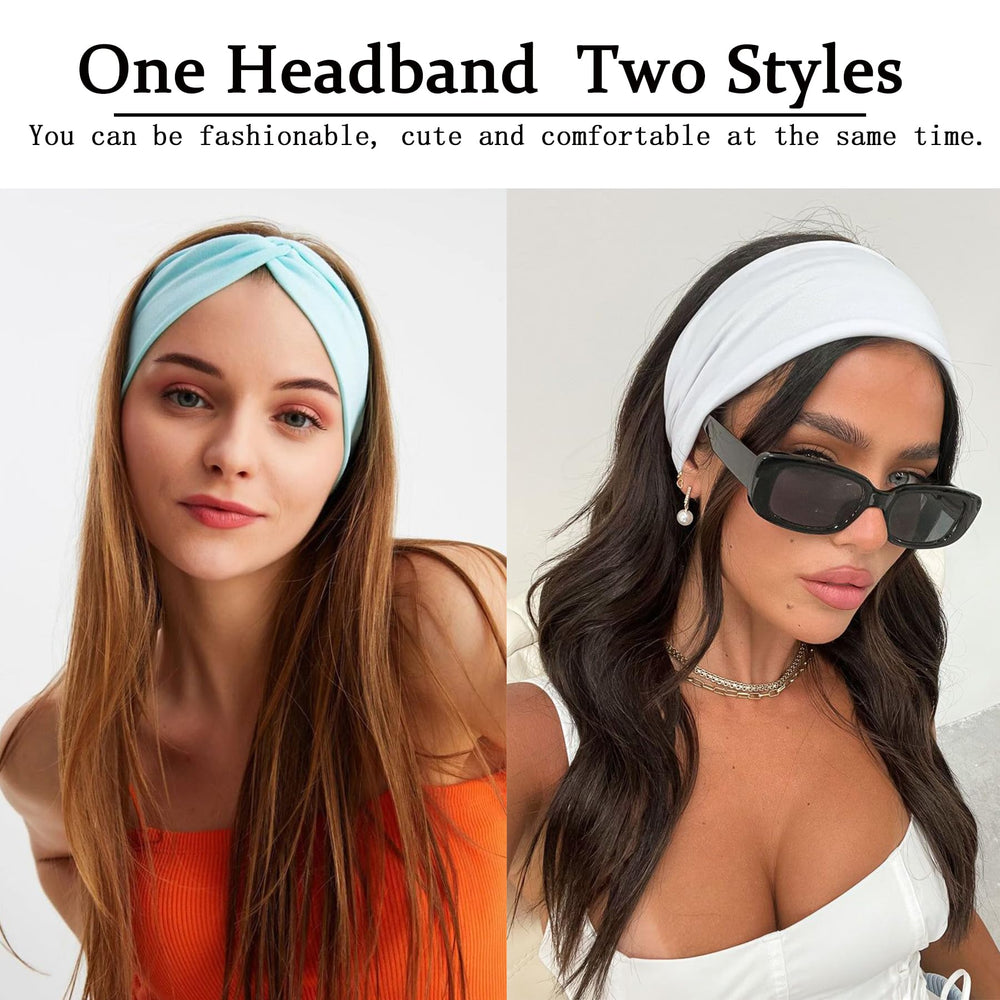XTREND woman practicing yoga wearing headband for sweat control