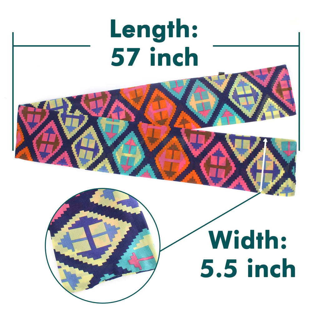 XTREND scarf wrapped around head holding lace edges for neat finish