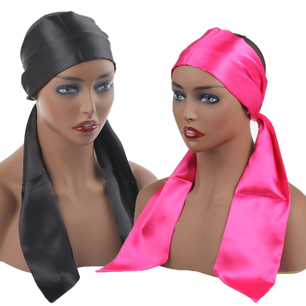 XTREND pink scarf tied on model showing stylish protection and edge preservation