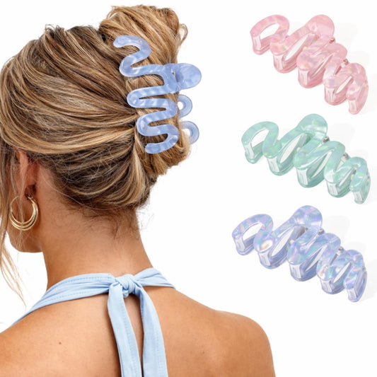 XunYee front view of three pastel clips showing colors and packaging benefit of matching sets
