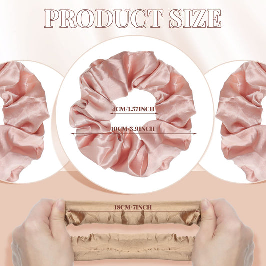 XunYee satin scrunchies color collection flatlay showing coordinated vintage tones