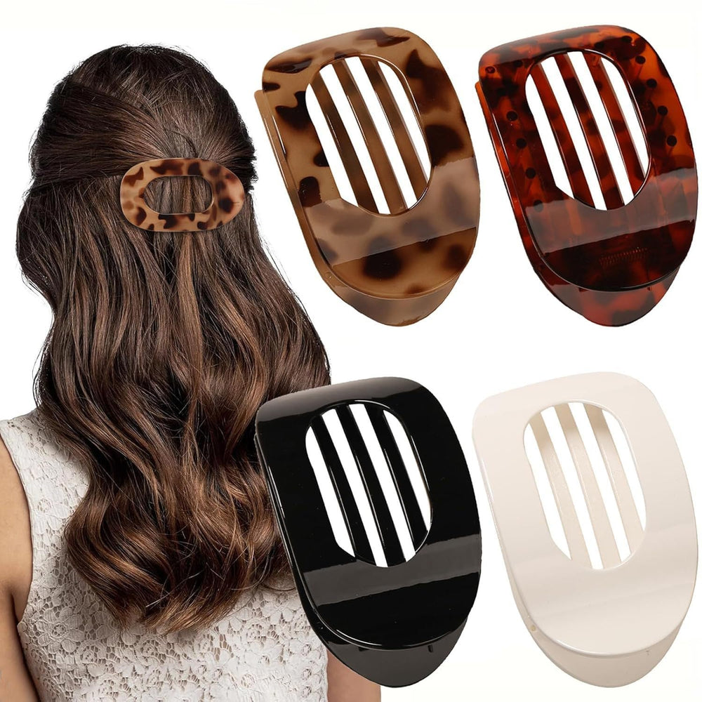 XVESOY front view of flat hair clip showing clean profile and secure hold