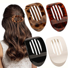 XVESOY front view of flat hair clip showing clean profile and secure hold