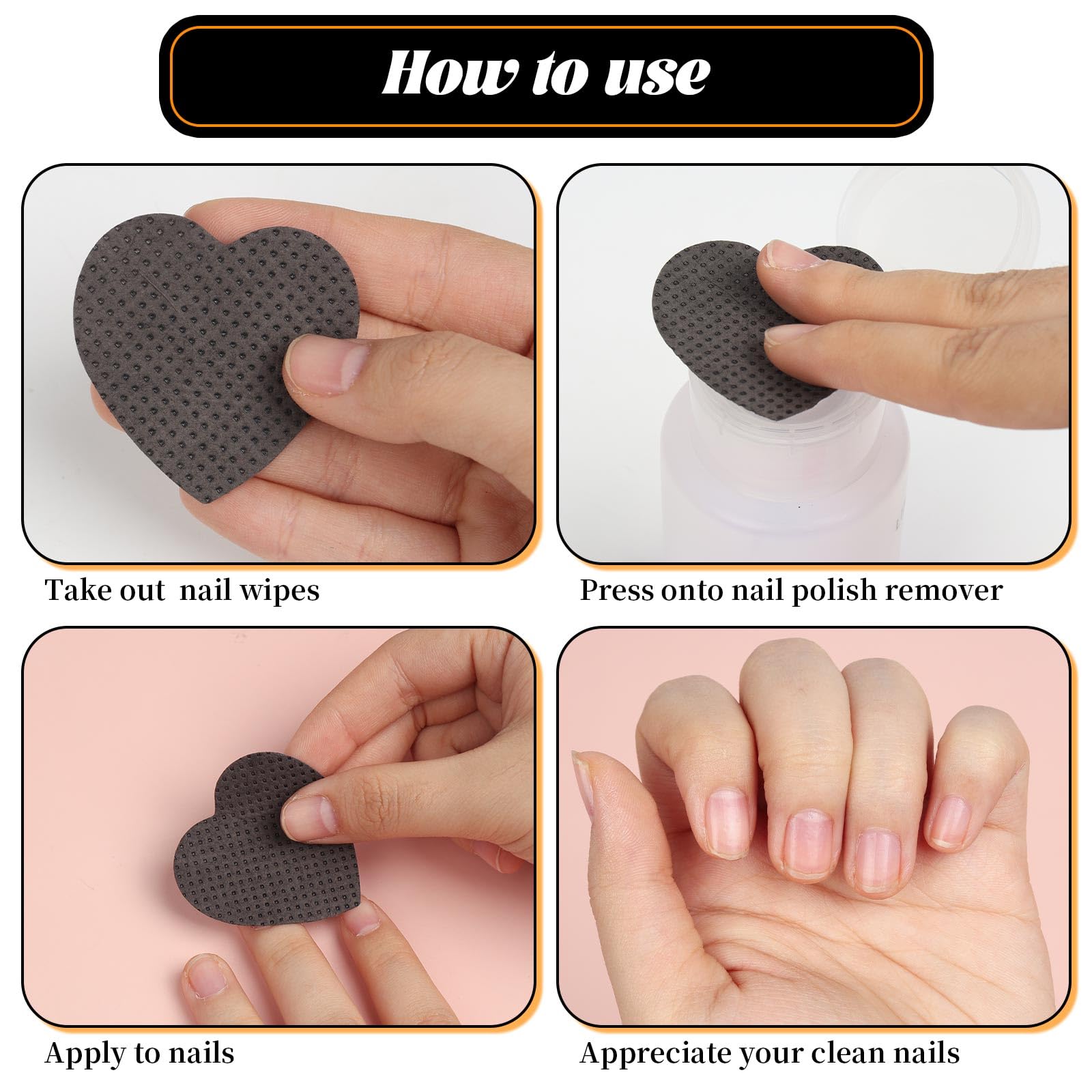 XYMYNWE wipe in hand removing polish demonstrating quick, lint-free cleanup benefit