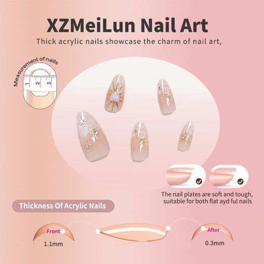 XZMeiLun close-up of 3D gold star detail highlighting sparkle
