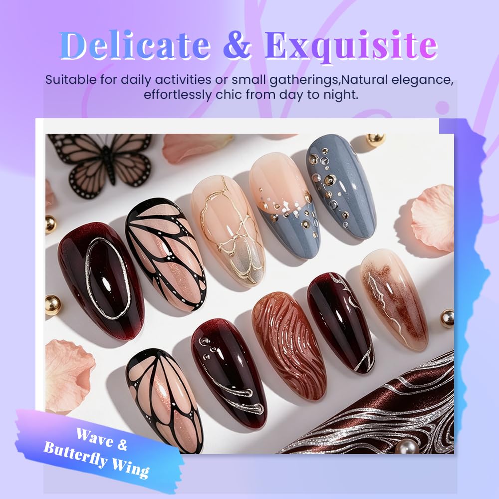 XZMeiLun hands applying press-on nails quickly for a time-saving manicure